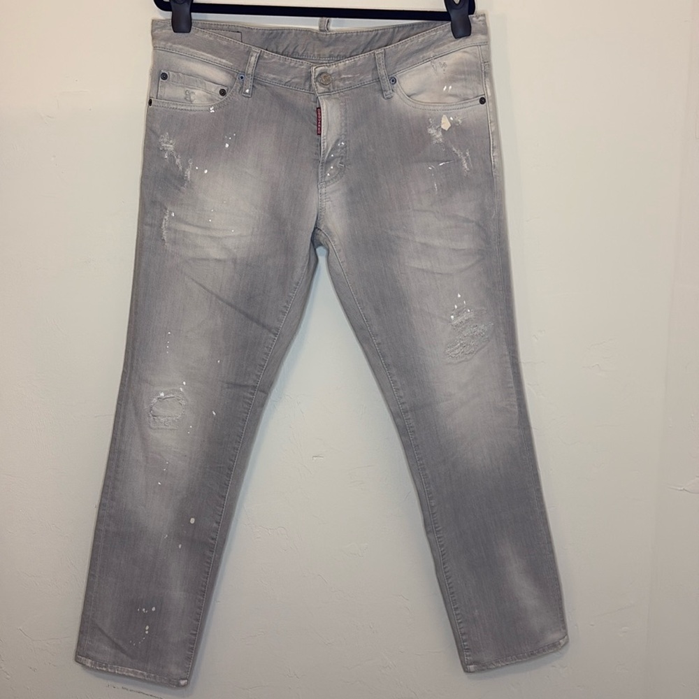 DSQUARED2 (DSQUARED) Men’s Jeans Straight Leg Distressed Gray Size 52 (US 36)